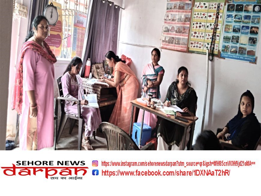 ग्राम स्वास्थ्य एवं पोषण दिवस पर किया गया 835 बच्चों का टीकाकरण