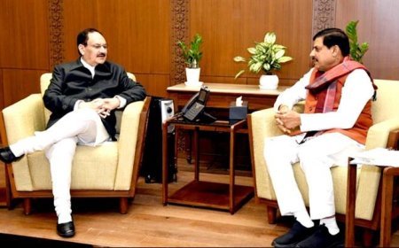 मुख्यमंत्री डॉ. यादव ने नई दिल्ली में केन्द्रीय स्वास्थ्य मंत्री श्री नड्डा से की सौजन्य भेंट